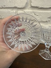 Vintage Fosteria Heritage Crystal Champagne Sherbert Clear Glasses 5″ Set of 2
