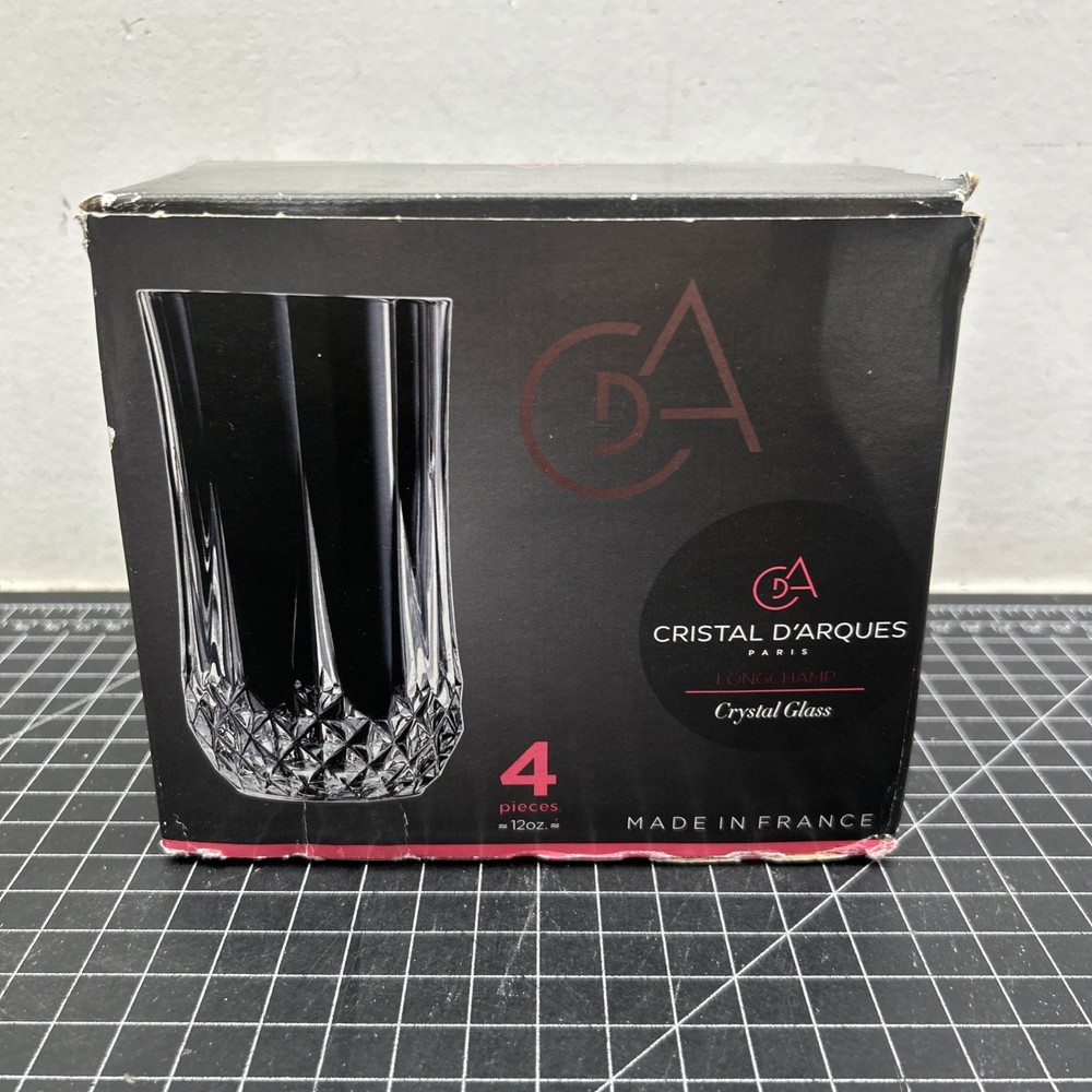 Cristal D’Arques Longchamp 12oz 5.25” Crystal Glass, Set of 4