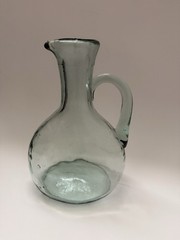 Vintage MCM Narrow Glass Pitcher Cocktail Juice Pitcher Mid Century Carafe Vase