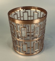 Imperial Glass Shoji Trellis 22K Gold 12oz. Double Old Fashion Glasses Set of 7