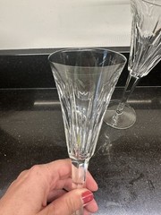 2 Waterford Millennium “Love” Toasting Fluted Champagne Glasses Hearts 9 1/4”