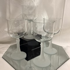Vintage Cristal D’Arques Frosted Spiked Stem 6.5” Wine Glass CRA37 – Set of 4