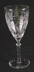 Set/6 Vintage 1930’s Rock Sharpe Floral Etched Water Goblets Pattern 2011-1