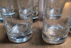 Highball- Made In Poland Set Of 8 Glasses Gold Rinmed- McM- Bohemian Style