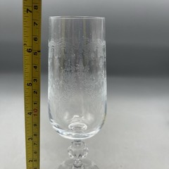 Vintage Etched Champagne Flutes Queen Ann Lace Set Of 4
