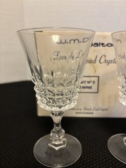 Vintage Set Of 4 W.M. Dalton French Lead Crystal Wine Glasses In Boxes