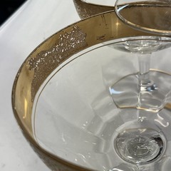 4 Tiffin Franciscan Melrose Champagne Margarhitta Glasses Gold Encrusted Rim