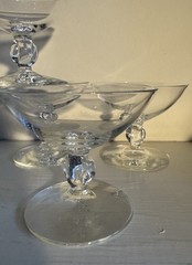 Rare Swedish Crystal Ingrid Gulli Seneca Oyster serving glasses