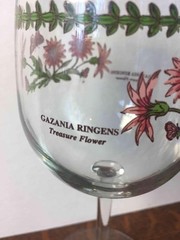 Portmeirion Botanic Garden Stemmed Wine Glass Gazania Ringens Treasure Flower