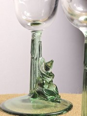 Cristal D’Arques Siesta Margarita Glasses Set 4 Cactus Stem Vintage Barware