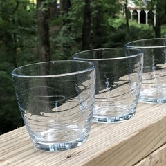 4 Libbey Orbita Wave Pattern Old Fashioned Tumbler Glasses Barware 8 ounces
