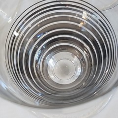 Daum France 6 Goblet Set 5″ Glasses Silver Stripes SIGNED RARE 8 Ounces