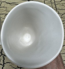 2 VTG Peter Saenger White Porcelain Art Pottery Goblets Vase Signed Set MCM Rare