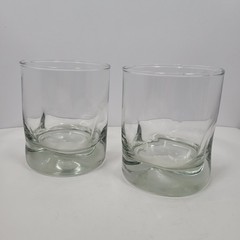 Libbey Impressions Pair of 10 ounces Clear Heavy Indented Old Fashioned Glass