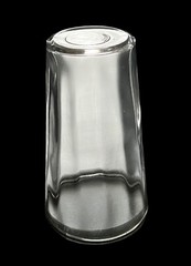 Set of 6 Vintage Silver Rim Optic Paneled MCM 3.75” Tall Juice Glasses Barware