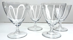 Stonegate Bavarian Countess Crystal Water Goblets Glasses Clear MCM Set of 4