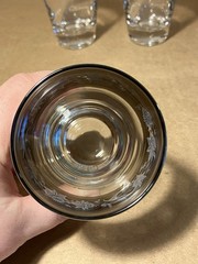 Mid Century Dorothy Thorpe Silver Faded Wide Band Whiskey Glasses Set Of 4