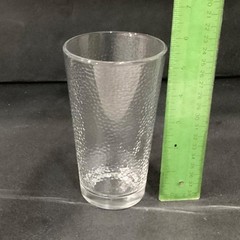Libbey Glass Hammered Clear Tumblers, Set of 2, Textured Drinking Glasses