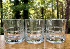 Lot Of 3 Anchor Hocking TARTAN PLAID (Manchester) 10.5oz Old Fashioned Glasses
