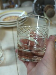 Vintage Whisky Cut Glass Diamond Designs Clear Glass