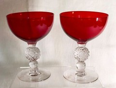 2 Morgantown Spanish Red Golf Ball 4 7/8″ 5 1/2 oz. Champagne Stems