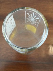 Vtg MCM Retro Atomic Starburst Glass Tumblers Pair Yellow & Red READ!