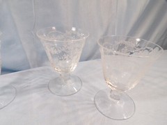 Set of 4 Fostoria Clear Glass Corsage Oyster or Fruit Cocktail Glasses