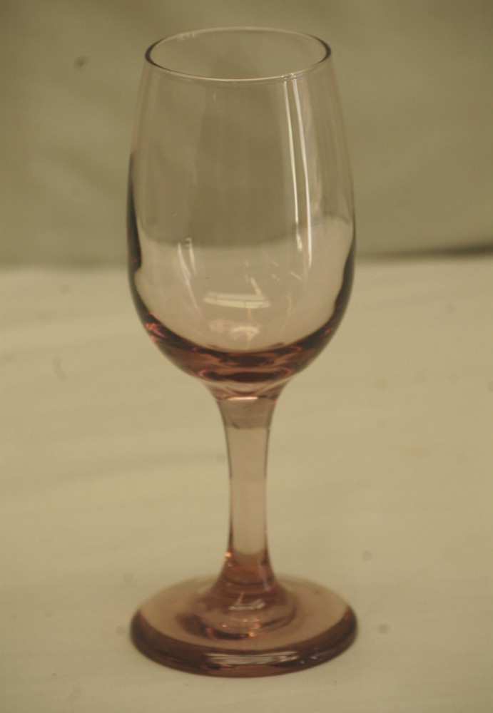Premiere Pink Libbey Water Goblet Glass Tulip Shape Bowl