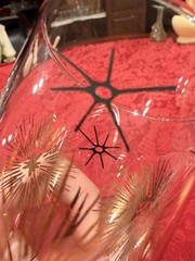 4 Vtg Libbey Granada Atomic Starburst Gold Platinum Footed Pilsner Glasses MCM