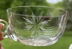 Vintage Fostoria «Sunburst» Handled Custard Cups – Set of 6