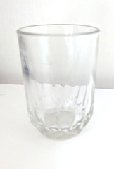 Vintage Clear Pressed Glass Tumbler Starburst Base Drinking Glass 4″ Single