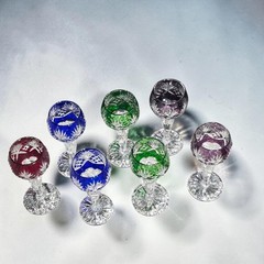 Set of 7 Vintage Nachtmann Cut to Clear Crystal 5″ Cordial Glasses Multi-Color