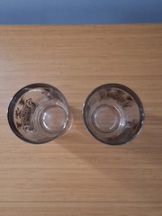VTG Set Of 2 Kimiko Guardian Shield Crest Barware Glasses Highball Silver