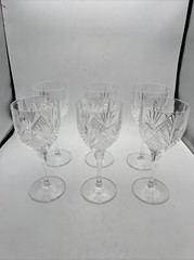 CRISTAL AU PLOMB 24% LEAD CRYSTAL MULTISIDE STEM CUT VERTICAL WINE GOBLET FRANCE