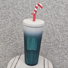 Starbucks Disneyland Studded Holiday Tumbler 24oz Mickey Mouse Candy Cane Cup