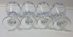 Set of 4 Libbey Snowman Holiday 16 oz 7” Glass Blue Winter Goblets