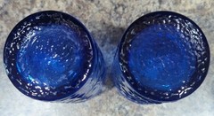 Beautiful Cobalt Blue ~ Libbey Garden Vine Set Of 2 Tumblers 6.25”
