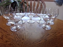 Brandy West Germany Blown Crystal 14 Oz Original Stickers – Set of 7