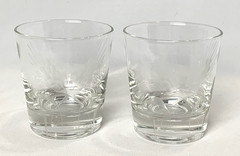 Vintage Etched Cocktail Glasses Wheat Pattern 3.5″ Tall MINT Condition