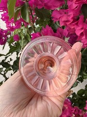 Deco Hocking Glass Pink Princess Footed Water Tumbler c.1931 @173
