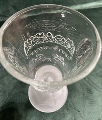 Vintage Last Supper Home Interiors Glass 7″ Wine Chalice, Frosted Base, Set Of 4