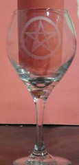 pentacle chalice enchanted pagan glass drinkware
