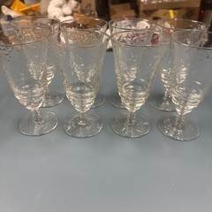 1940s Libbey crystal rock Sharpe Arctic Rose pattern iced tea stem a lot Of 8