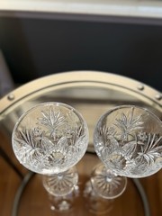 Vintage Cristal J.G. Durand France Cut Crystal Wine Glasses 9.5” Set of 2 – New