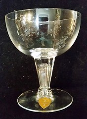 Tiffin Contemporary Pattern Stem 17581 Glass Champagne Original sticker 1954
