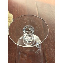 VTG Clear Glass Paneled Water Goblet Faceted Knob Stem 6.5 Inch Iced Tea Glass
