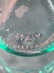 Vintage Italian Farmhouse Embossed Cow Glasses Set of 4 Aqua Green Made Italy
