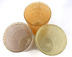 Spaghetti String Rubber Coated Drink Glasses Tumblers Set of 3 Vintage