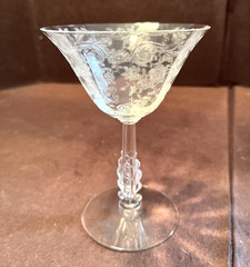 6 Vintage Cambridge 5 7/8″ Sherbet/Champagne Glasses in The Chantilly Pattern