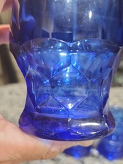 Set of 4 Viking Georgian Cobalt Blue 8 oz Tumblers Juice Glasses-4 1/8″